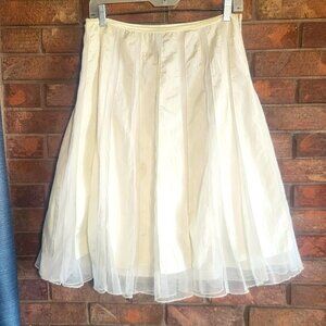 Vintage St Tropez West Lace Overlay Lined Flared Midi Skirt - Size 8